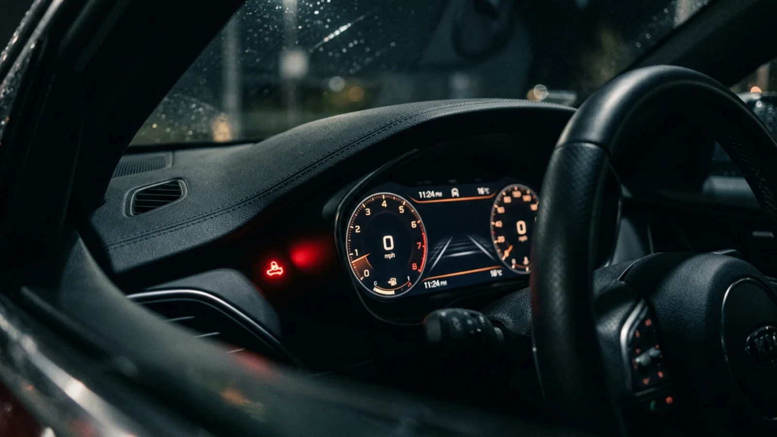 Flashing security warning light on a vehicle dashboard during immobilizer diagnosis in Mississauga