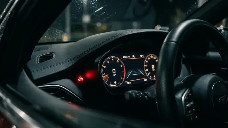 Flashing security warning light on a vehicle dashboard during immobilizer diagnosis in Mississauga